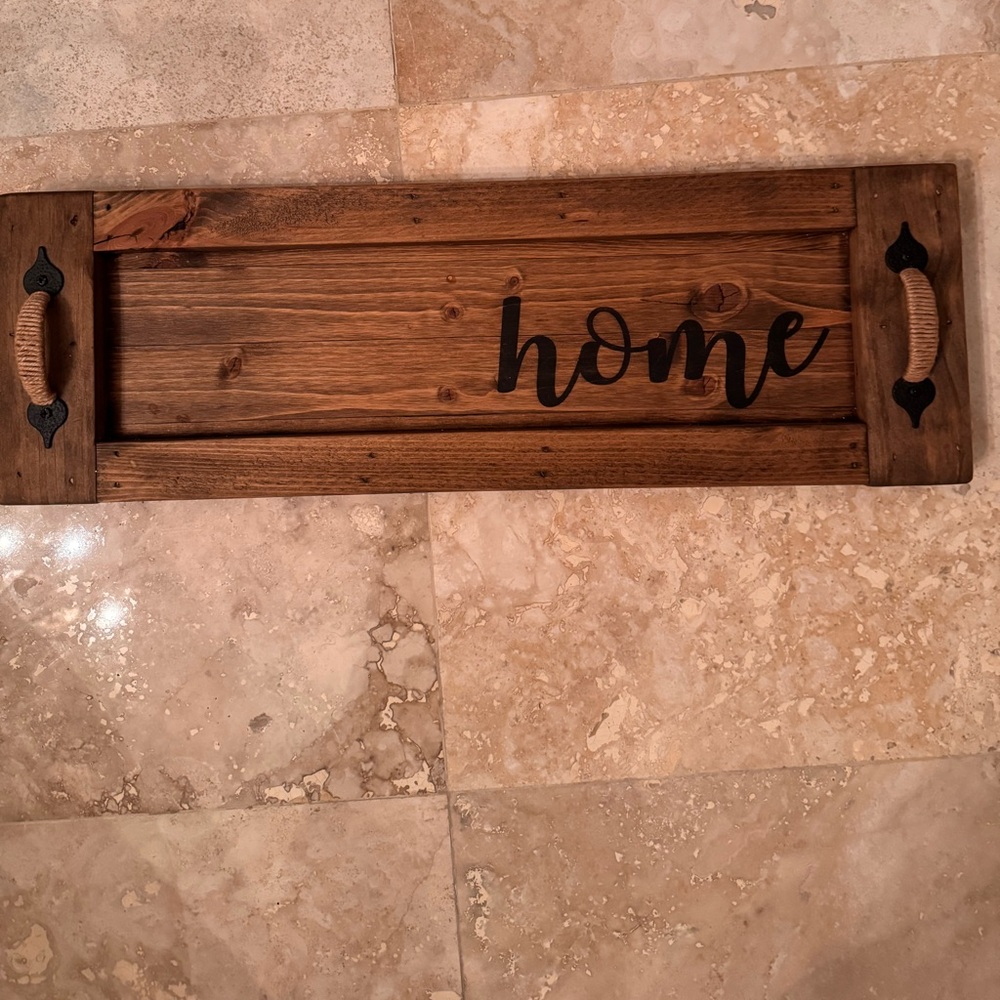 Wood tray custom made.   Home 8”Hx 24”Lx 1.5”D